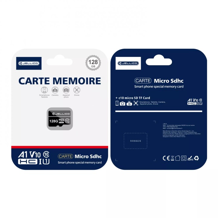 Carte mémoire Micro SD 128Go JELLICO Class 10 (Boite/ Blister)