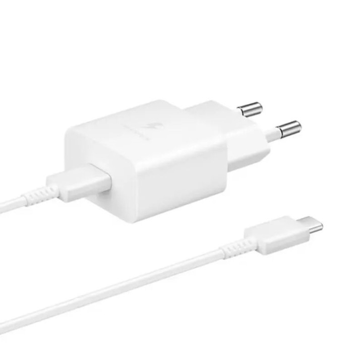 Adaptateur secteur Usb-C avec cable ORIGINAL Usb-C/Type C charge rapide Samsung 25W EP-TA800XWEGWW blanc