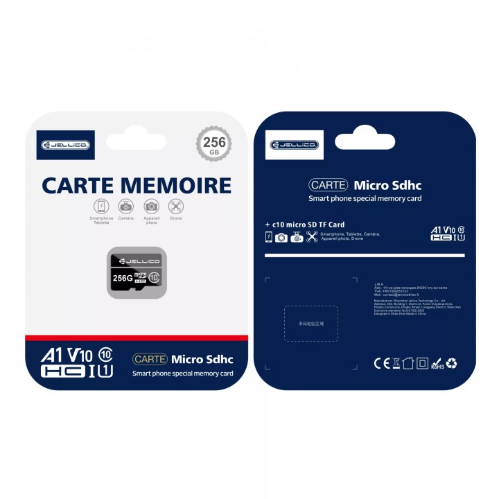 Carte mémoire Micro SD 256Go JELLICO Class 10 (Boite/ Blister)