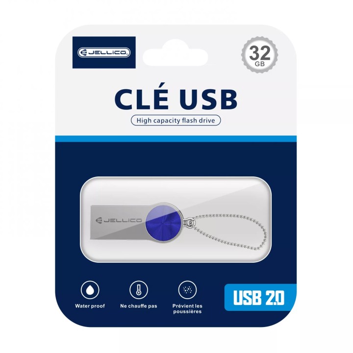 Clé USB JELLICO V08 32go bleu (Boite/ Blister)
