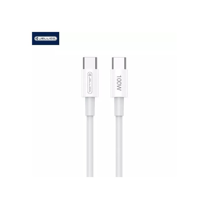 Cable Usb-C/Type C vers Usb-C/Type C (100W) 1 mètre JELLICO B22 blanc