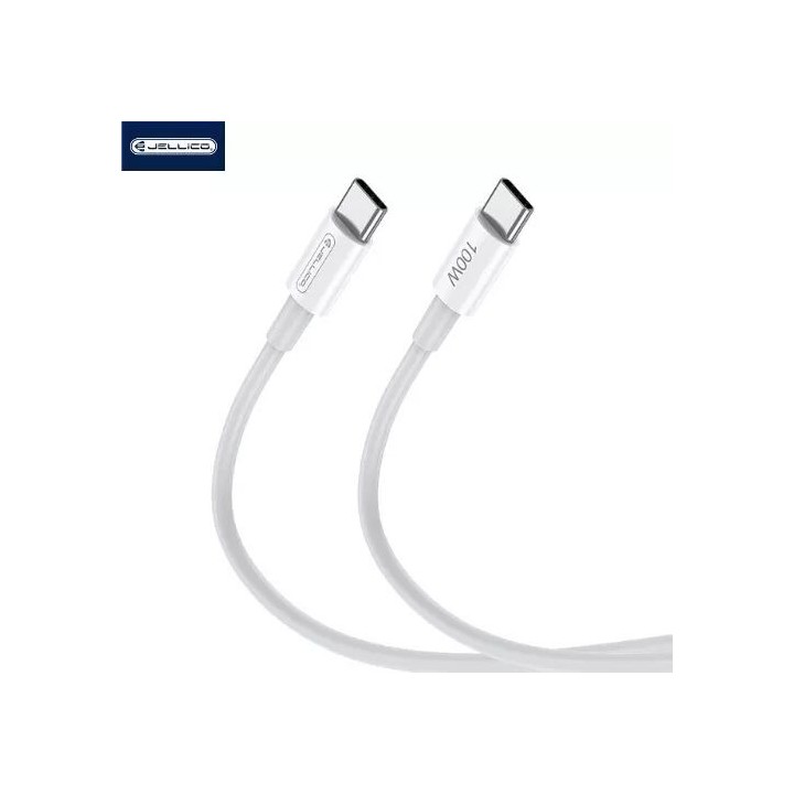 Cable Usb-C/Type C vers Usb-C/Type C (100W) 1 mètre JELLICO B22 blanc