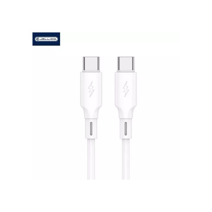 Cable Usb-C/Type C vers Usb-C/Type C (3.1A) 1 mètre JELLICO B24 blanc