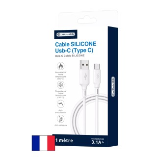 Cable Usb vers Usb-C/Type C (3.1 A) 1 mètre JELLICO B24 blanc