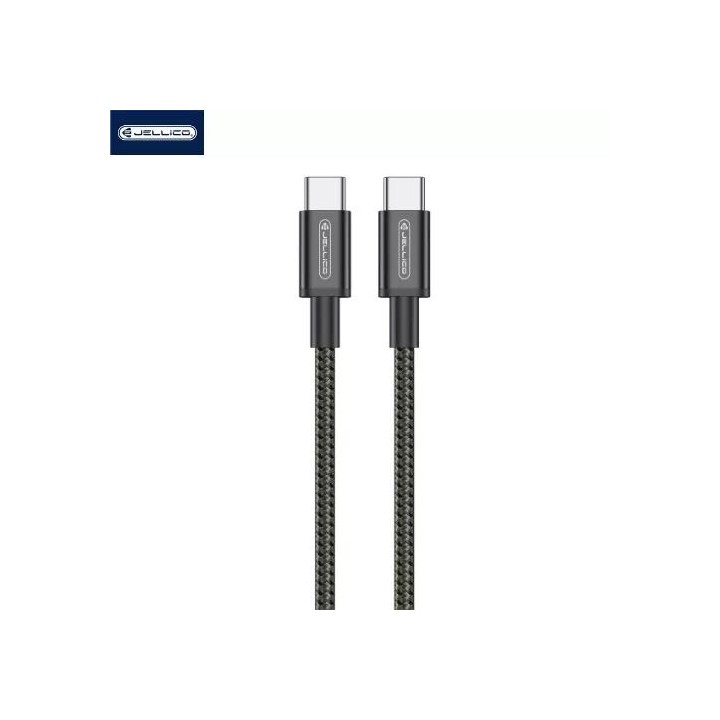 Cable Usb-C/Type C vers Usb-C/Type C (3.1A) 0.3 mètre JELLICO B28 noir