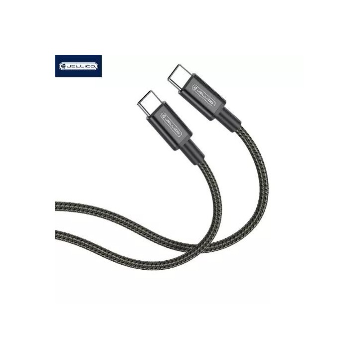 Cable Usb-C/Type C vers Usb-C/Type C (3.1A) 0.3 mètre JELLICO B28 noir