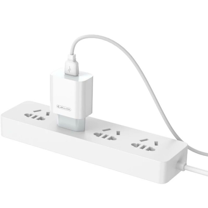 Adaptateur secteur Usb-A avec cable Usb-A vers Type C (22.5W) JELLICO AK165 blanc