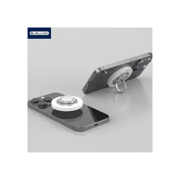 Support de charge en "Anneau" métal pliable et 360° magsafe à induction JELLICO W23 blanc