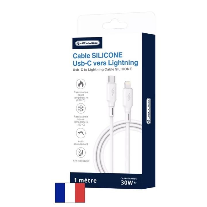 Cable Usb-C/Type C vers Lightning (3.1 A) 1 mètre JELLICO B24 blanc