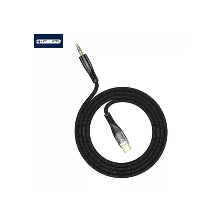 Cable Audio Usb-C/Type C vers Jack (3.5mm) 1.2 mètres JELLICO B21 noir