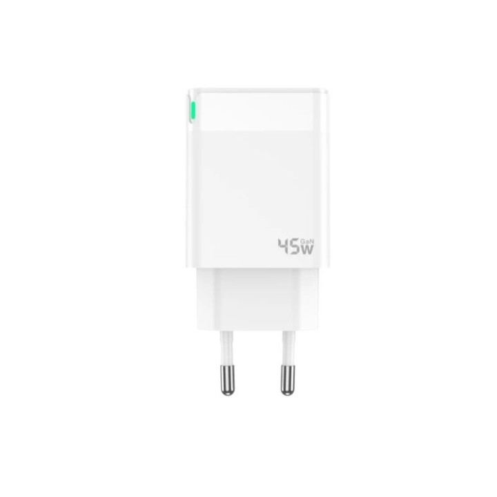 Adaptateur secteur Double port 1X Usb-C + 1X Usb-A (45W) avec cable Usb-C/Type C vers Lightning JELLICO C107 blanc