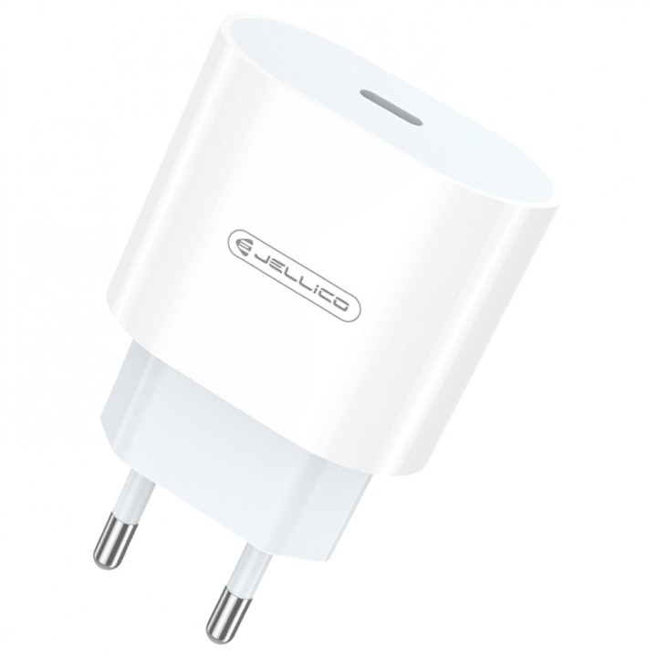 Adaptateur secteur Usb-C avec cable Usb-C/Type C vers Type C (20W) JELLICO AK200 blanc