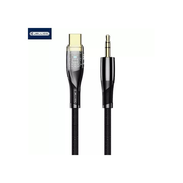 Cable Audio Usb-C/Type C vers Jack (3.5mm) 1.2 mètres JELLICO B21 noir