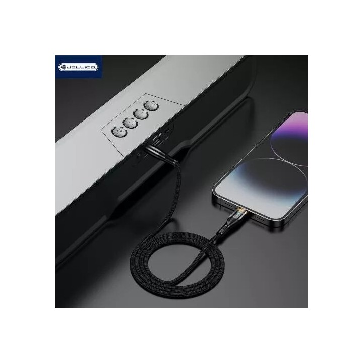 Cable Audio Usb-C/Type C vers Jack (3.5mm) 1.2 mètres JELLICO B21 noir