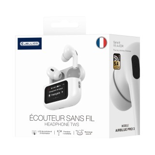 Ecouteurs sans fil bluetooth avec écran tactile JELLICO AirBlue Pro 3 blanc