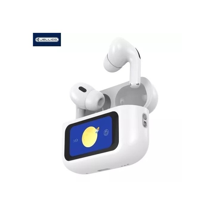 Ecouteurs sans fil bluetooth avec écran tactile JELLICO AirBlue Pro 3 blanc