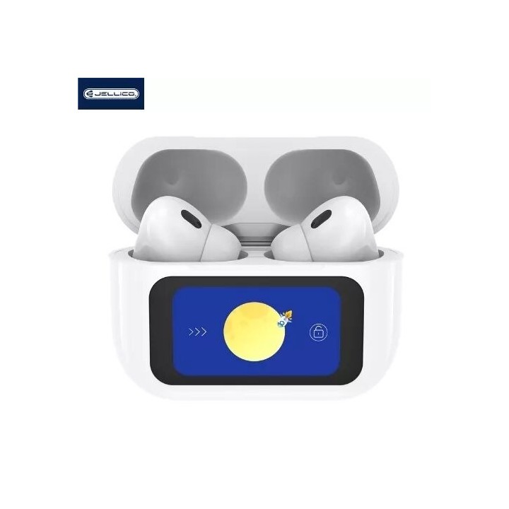 Ecouteurs sans fil bluetooth avec écran tactile JELLICO AirBlue Pro 3 blanc