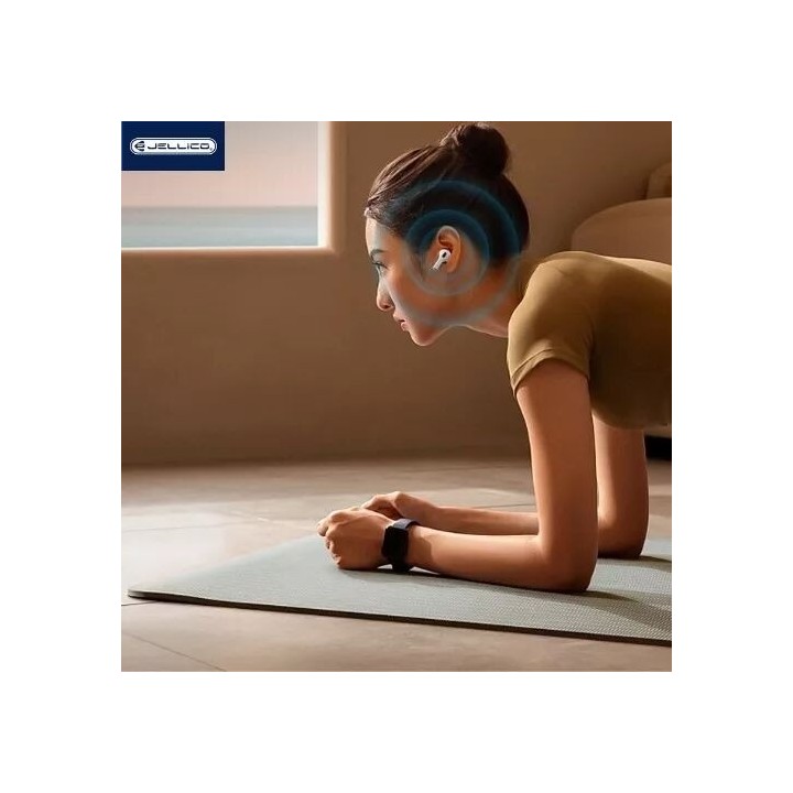 Ecouteurs sans fil bluetooth avec écran tactile JELLICO AirBlue Pro 3 blanc