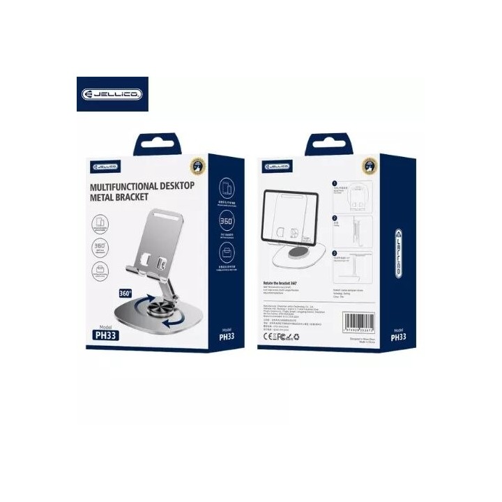 Support smartphone et tablette de bureau axe 360° JELLICO PH33 gris