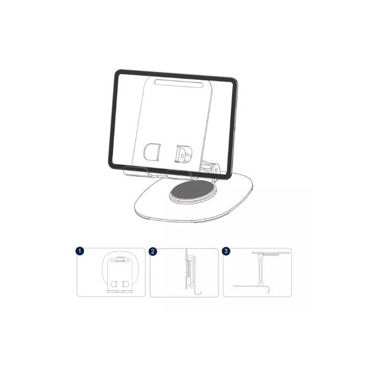 Support smartphone et tablette de bureau axe 360° JELLICO PH33 gris
