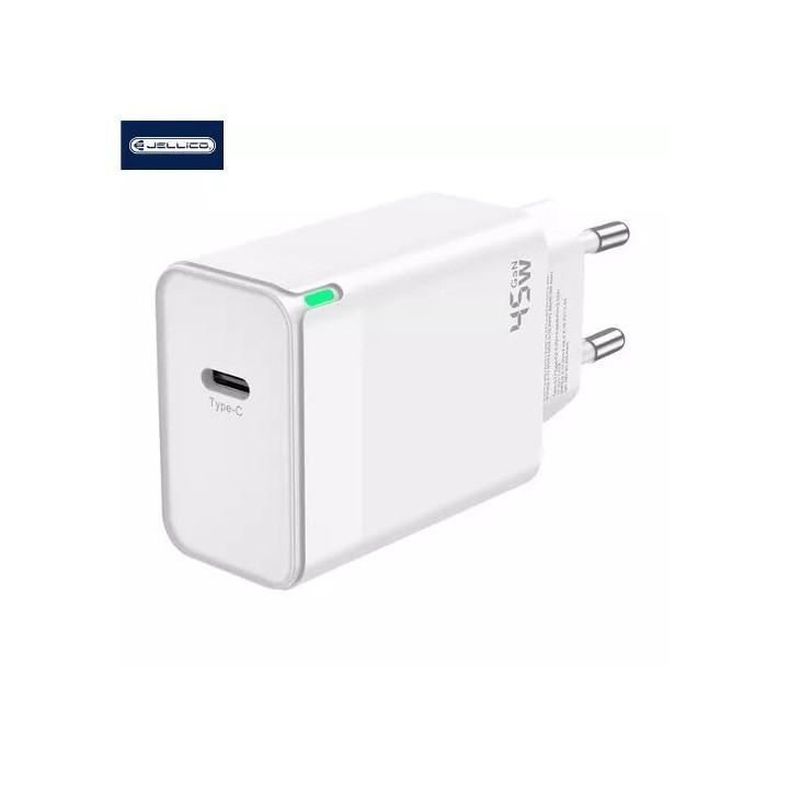 Adaptateur secteur Usb-C avec cable Usb-C/Type C vers Lightning (45W) JELLICO C105 blanc