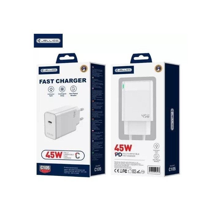Adaptateur secteur Usb-C (45W) JELLICO C105 blanc