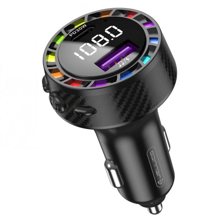 Adaptateur allume cigare bluetooth et transmetteur FM USB-A X2 voiture (3.1A) JELLICO FM2 noir
