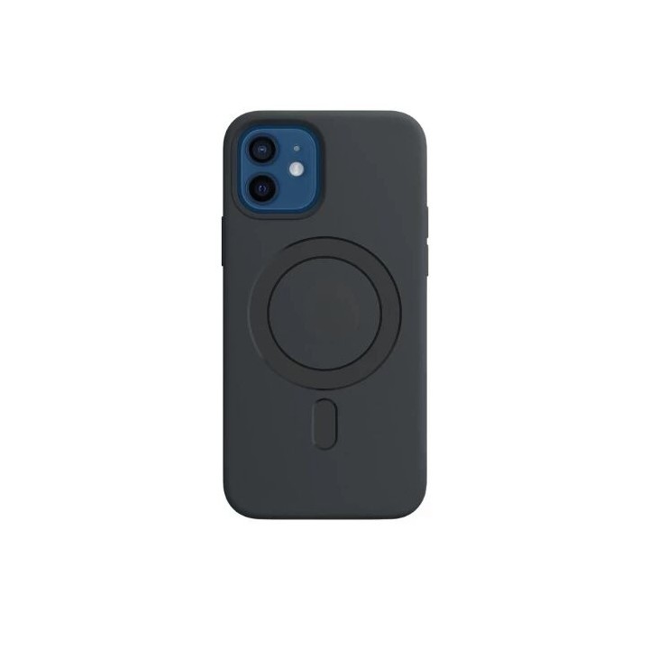 Housse-coque PERSONNALISÉE silicone MAGSAFE iPhone 12/iPhone 12 Pro noir