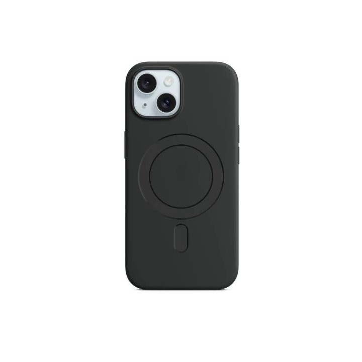 Housse-coque PERSONNALISÉE silicone MAGSAFE iPhone 15 Plus noir