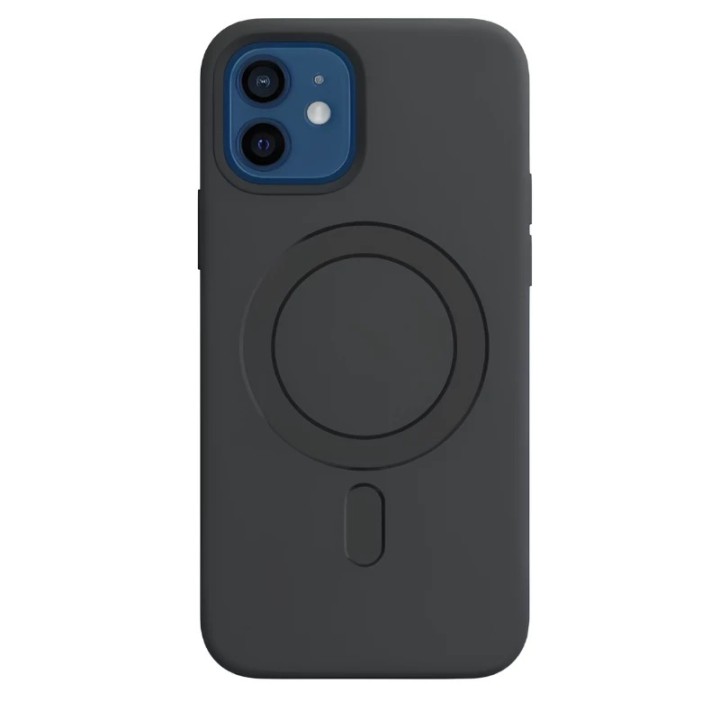 Housse-coque PERSONNALISÉE silicone MAGSAFE iPhone 12 Mini - iPhone 13 mini noir