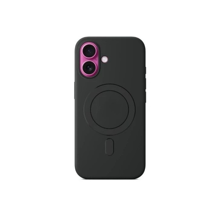 Housse-coque PERSONNALISÉE silicone MAGSAFE iPhone 16 noir
