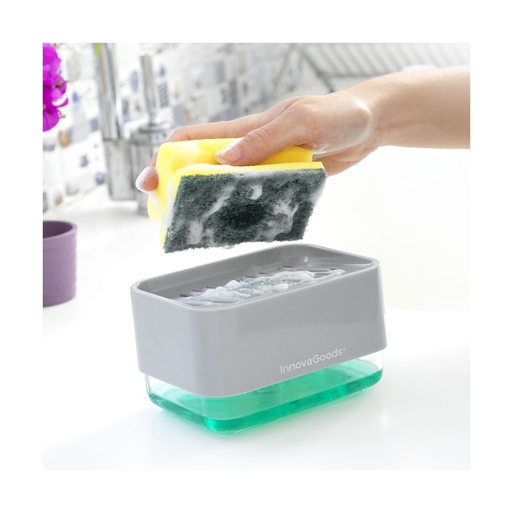 Distributeur de Liquide Vaisselle2 en 1 Pushoap InnovaGoods