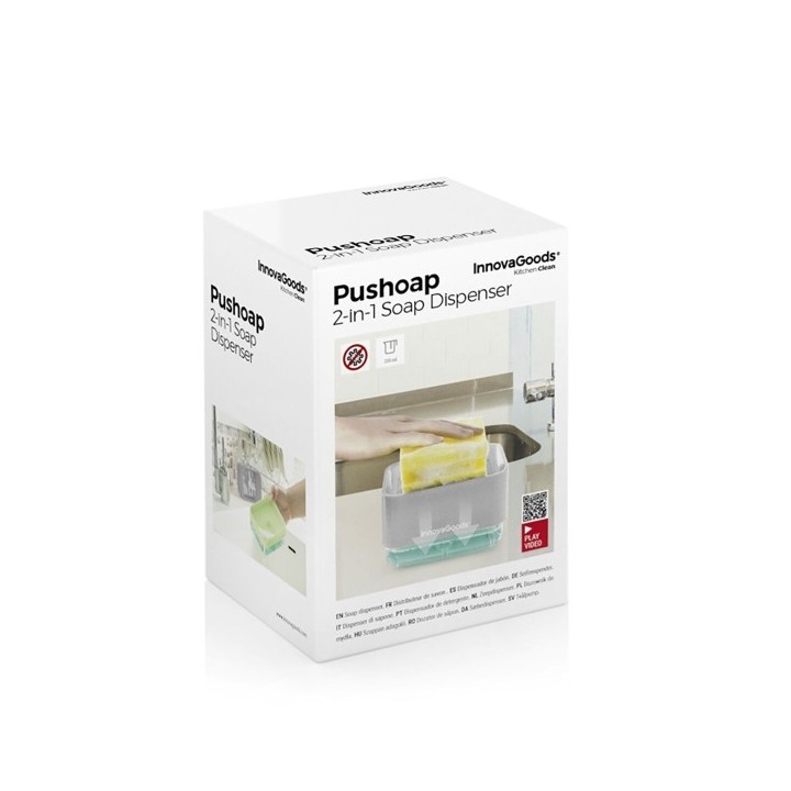 Distributeur de Liquide Vaisselle2 en 1 Pushoap InnovaGoods
