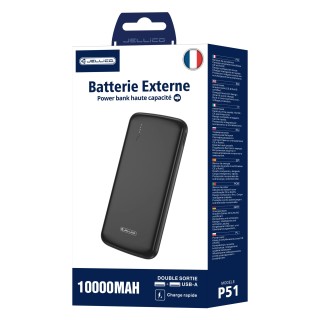 Power Bank (Batterie Externe) 10000mAh 37W double port JELLICO P51 noir