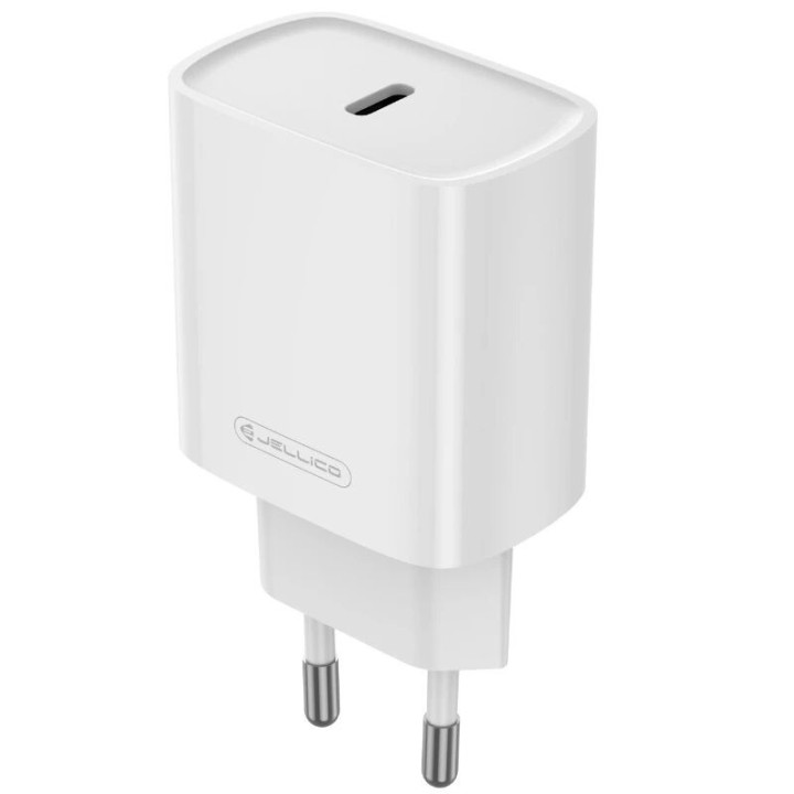 Adaptateur secteur Usb-C avec cable Usb-C/Type C vers Usb-C/Type C (30W) JELLICO EU53 Blanc