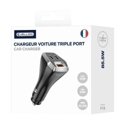 Chargeur voiture USB-C et USB 85,5 W