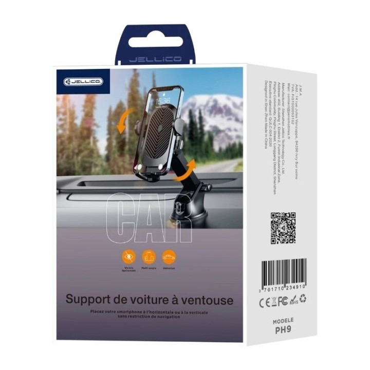 Support voiture JELLICO PH9 noir