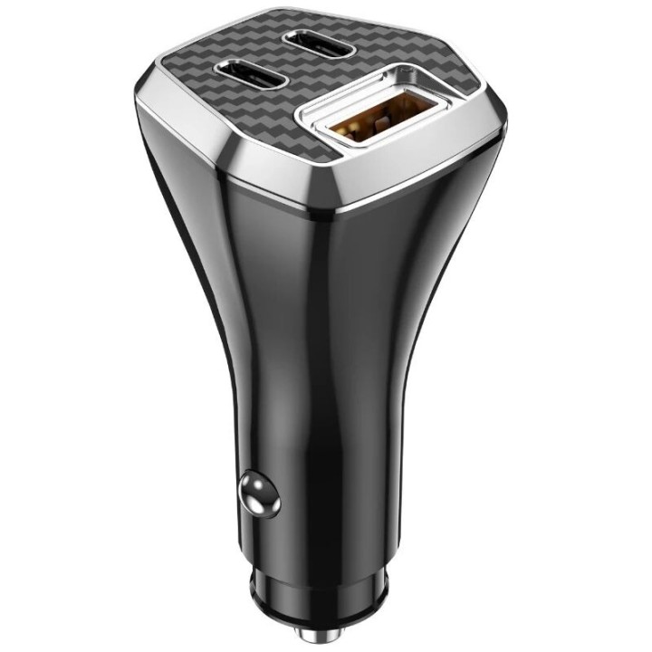 Chargeur voiture triple port 2X USB-C + 1X USB (85.5W) JELLICO F15 noir