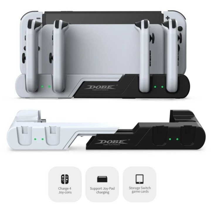 Station de charge pour Joy-Con Nintendo Switch / Nintendo Switch OLED (G/D) DOBE TNS-0122B