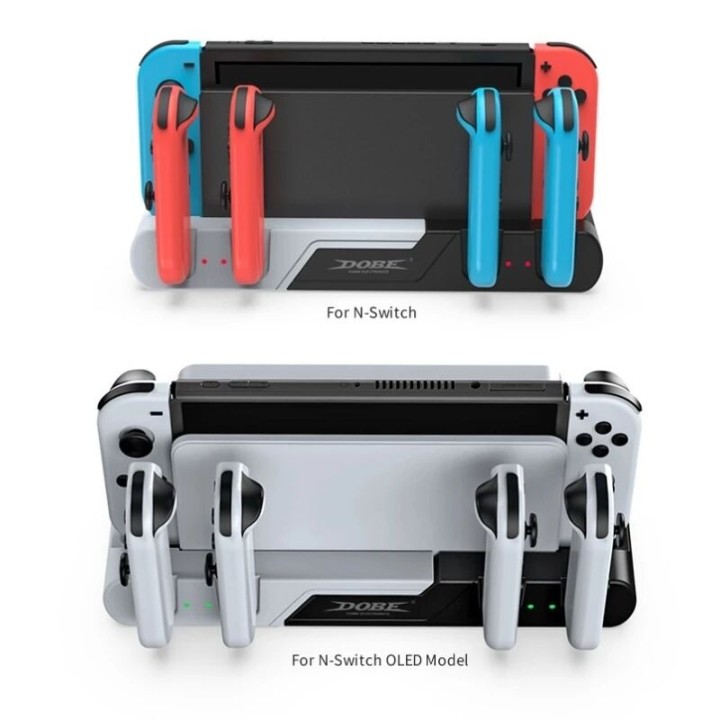 Station de charge pour Joy-Con Nintendo Switch / Nintendo Switch OLED (G/D) DOBE TNS-0122B
