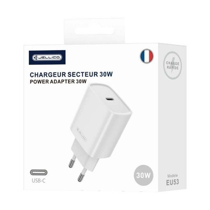 Adaptateur secteur Usb-C (30W) JELLICO EU53 blanc