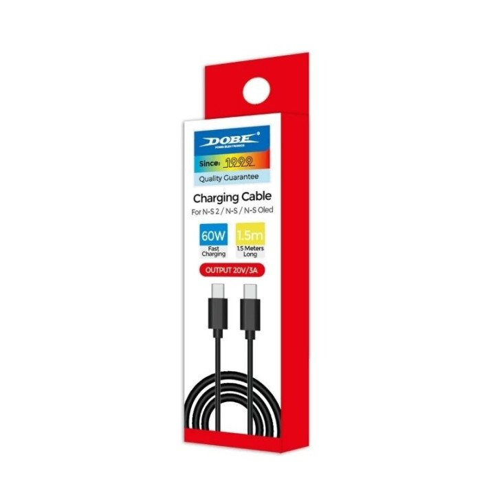 Cable de charge USB-C vers USB-C pour Nintendo Switch 2 / PlayStation 5 et autres DOBE TNS-5166 noir