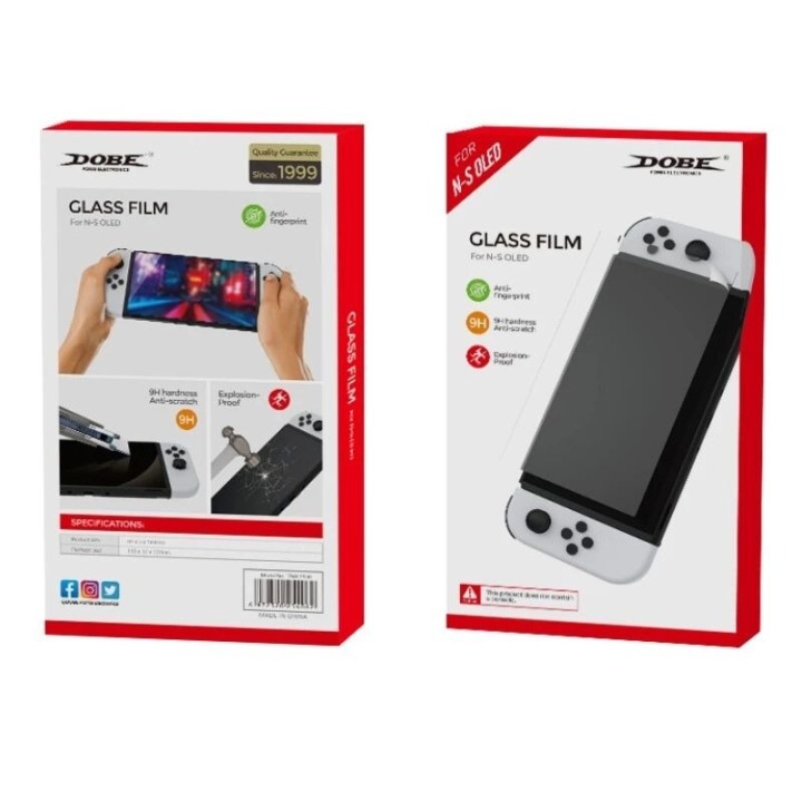 Film verre trempé pour Nintendo Switch OLED avec kit humide/sec DOBE TNS-1156
