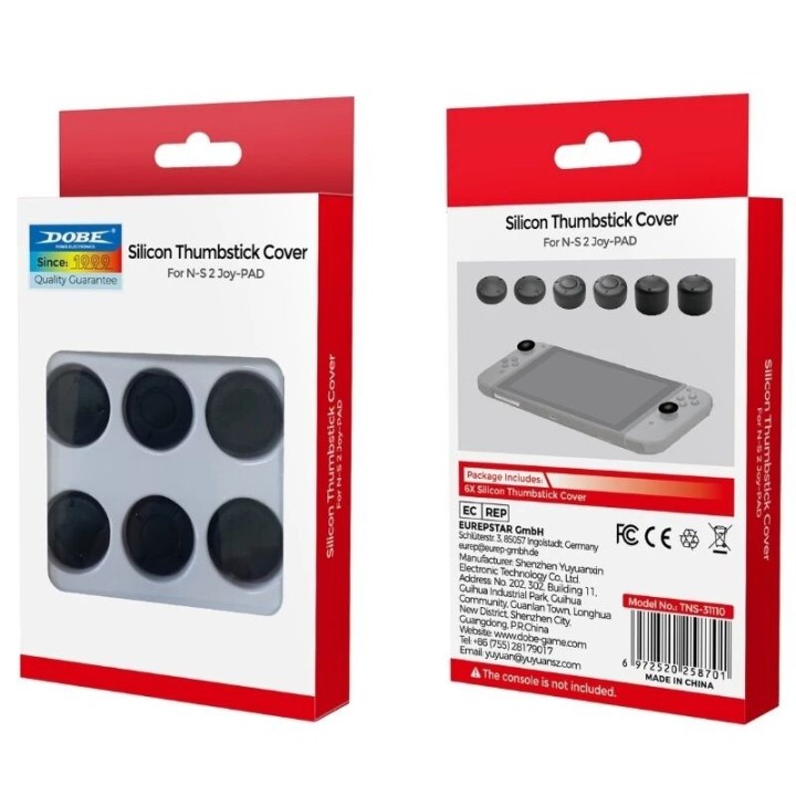 Capuchons en silicone pour manette Nintendo Switch / Switch 2 DOBE TNS-31110 noir