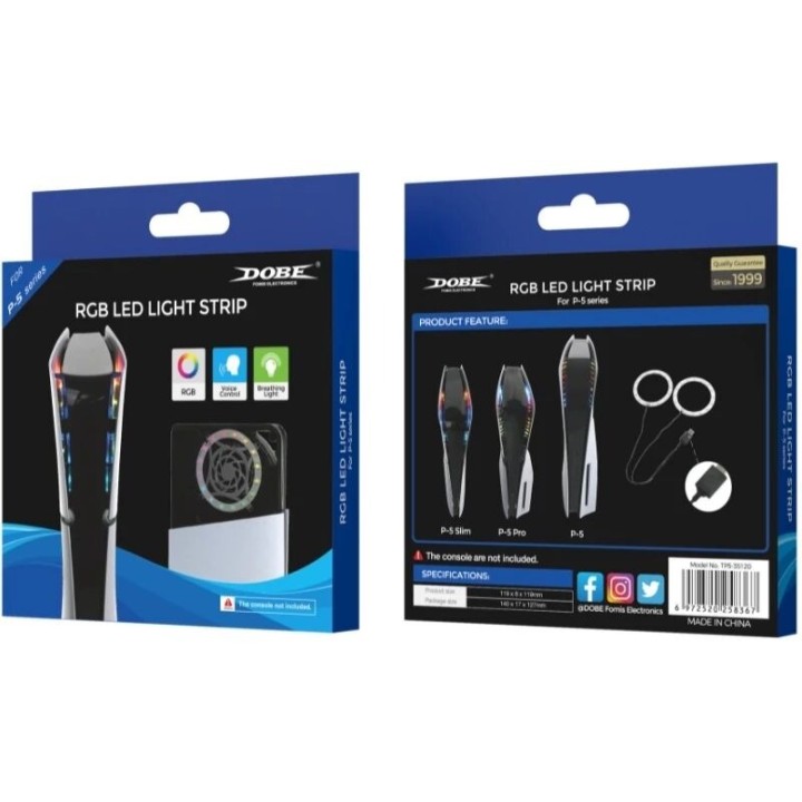 Bande lumineuse pour PlayStation 5 PS5 / PS5 Slim / PS5 Pro compatible DOBE TP5-35120