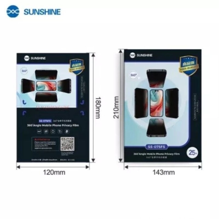 Lot de 10 films "hydrogel" TPU MAT effet privé SUNSHINE SS-075FS pour smartphones, watch...