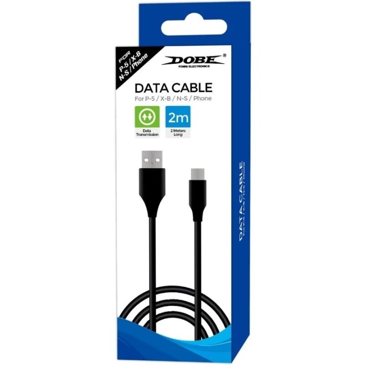 Cable de charge USB-A vers USB-C/Type C 2m pour PlayStation 5 / PS5 / Nintendo Switch et autres DOBE TP5-3580 noir