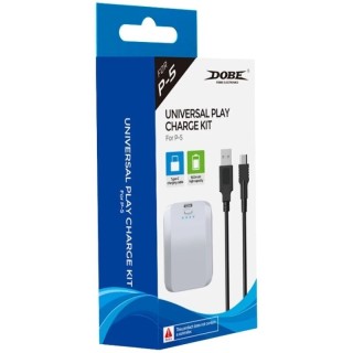 Batterie Externe avec cable USB vers USB-C/Type C 1500 mAh pour manette PlayStation 5 DOBE TP5-0550 blanc