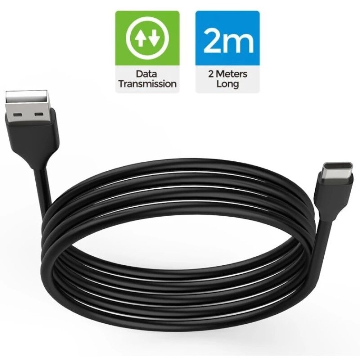 Cable de charge USB-A vers USB-C/Type C 2m pour PlayStation 5 / PS5 / Nintendo Switch et autres DOBE TP5-3580 noir
