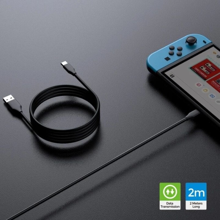 Cable de charge USB-A vers USB-C/Type C 2m pour PlayStation 5 / PS5 / Nintendo Switch et autres DOBE TP5-3580 noir